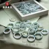 Anel de Jade, Tipo Natural Gélido e Ceroso com Padrões de Flor Flutuante, Anel Feminino de Alta Qualidade, Joia Fashion e Versátil