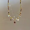 Colar Camadas com Contas de Pedra Olho de Tigre Melard para Mulheres, Vintage, Luxo Leve, Corrente para Suéter de Alta Qualidade, Novo Acessório 2026