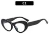 2022 nueva moda toma callejera forma cóncava gafas lisas mariposa retro ojo de gato ins marco de gafas con combinación de colores europea y americana marco grande
