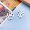 17 Plata Antigua Dibujos Animados Gato Lindo Calado Huella de Pata Aleación Colgantes DIY Pendientes Collares Bolsos Accesorios de Joyería