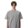 Camiseta de Verano 2025 Estilo Americano Estéreo Plisada Versión Desconstruida Manga Corta para Hombre Tops Casuales de Gama Alta Tendencia