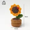 Muñeca de Lana Tejida en Maceta Suculenta de Energía Positiva Muñeca de Girasol en Maceta Tejida a Mano Caliente de Moda Transfronteriza