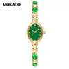 Reloj para Mujer Moka, Estilo de Lujo Ligero de Nicho de Gama Alta, Reloj de Pulsera de Cuarzo con Pulsera de Calcedonia, Moderno y Sencillo, Reloj Impermeable para Mujer