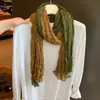 Lenço fino plissado com estampa de leopardo retrô estilo americano para mulheres, início do outono de 2026, xale longo estilo vintage, moderno