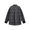 Yidao Roupas Vintage 2026 Outono Nova Camisa Xadrez de Manga Longa Estilo Retro Americano para Homens, Camisa Solta Relaxada e Estilosa