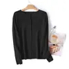 Cardigan de Lã 100% Puro para Primavera e Outono para Mulheres, Suéter de Tricô com Gola Redonda, Camada Base Versátil, Jaqueta Simples com Botões Atacado