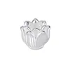 Plata Pura 999 Lujo Ligero Forma de Cintura de Loto Flor de Doble Capa Separador de Perlas Pulsera DIY Hecha a Mano Accesorios Separadores de Perlas de Cristal