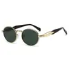 Gafas de Sol Ovaladas Nuevas Transfronterizas para Mujer, Gafas de Sol de Metal de Alta Gama con Montura Pequeña para Hombre, Gafas de Moda Europea y Americana para Fotografía Callejera