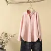 Camisa de manga larga gruesa, estilo casual de moda versátil, estilo literario, cuello pequeño liso, cepillada, de un solo pecho, primavera y otoño 2026
