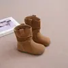 Botas apiladas de otoño estilo coreano para niñas, botas de bebé nuevas vintage de moda, botas vaqueras de otoño e invierno 2026, botines para niños