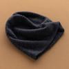 Gorro de Caxemira Feminino 100% Caxemira Pura Outono e Inverno Novo Fio Colorido Camada Dupla Moda Quente Gorro Tricotado