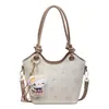 Bolsa de mão texturizada para mulheres, nova moda primavera 2026, bolsa tipo saco para o dia a dia, bolsa de ombro/transversal estilosa e simples