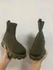 Comercio exterior transfronterizo otoño e invierno 2023 botas de punto talla grande suela gruesa cómodas botas calcetín para mujer europeas y americanas caña baja color liso