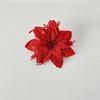 Polvo Dorado Platino Brillante Flor de Navidad Decoraciones Navideñas Accesorios para Decoración de Árbol de Navidad Venta al por Mayor Suministros de Decoración Navideña Rojos