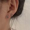 Diseño de nicho microincrustado Cielo Estrellado exquisitos pendientes pequeños mini de botón con pasador de plata 925 pendientes de moda versátiles personalizados para mujer