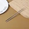Palitos de Titânio Puro de Alta Qualidade para Uso Doméstico, Conjunto em Caixa de Presente, Grau Alimentício, Resistentes a Mofo, Antiderrapantes, Duráveis, Resistentes a Altas Temperaturas, Palitos Portáteis