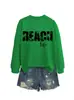 Vida na Praia Amazon Ebay Site Independente Moletom Feminino da Moda e Divertido com Gola Redonda e Manga Longa Outono e Inverno