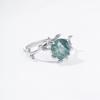 Anillo de Dedo de Piedra Musgo Verde Estilo Simple Europeo y Americano Lujo Ligero Vintage Plata S925 Anillo de Ágata Marina para Mujer Transfronterizo