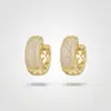 Brincos de Argola Geométricos de Cobre Polido com Zircônia Novo Estilo Moda Europeia e Americana Joias de Luxo Leve para Mulheres