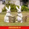 Maceta de Fibra de Vidrio para Exteriores con Conejo de Dibujos Animados, Escultura de Paisaje para Jardín, Patio, Comunidad, Guardería, Adorno Decorativo