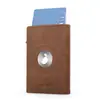 Portatarjetas tipo Flip de Amazon con Posicionamiento Airtag, Estuche para Tarjetas de Cuero Genuino Bloqueador de RFID, Billetera para Hombre de Cuero Crazy Horse con 70% de descuento