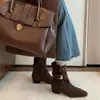 Primer Encuentro Temporada 2026 Nuevo Estilo Británico Retro Tacón Grueso de Moda Botas tipo Martin Moda Otoño e Invierno Botas Cortas para Mujer