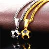 Collar de Fútbol de Acero Inoxidable Dorado Estilo Deportivo Colgante de Joyería para Hombres Copa del Mundo Estilo Europeo y Americano Souvenir