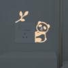 Nuevo YG71 Adhesivo de Personalidad Panda Luminoso Hoja de Bambú Adhesivo Interruptor Tricolor Decoración de Pared para el Hogar Adhesivo de Pared