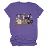 Amazon eBay Loja Independente Casual Divertido Feminino Três Patos de Halloween Múmia Fazendeiro Gola Redonda Manga Curta
