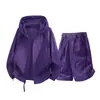 Conjunto de Dos Piezas de Moda Veraniega, Holgado, Casual, Delgado, Protector Solar: Chaqueta y Shorts con Soporte para Estampar