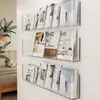 Estante para Livros e Jornais, Prateleira de Parede, Estante Transparente de Acrílico para Armazenamento de Livros, Estante para Armazenamento de Revistas e Jornais, Estante para Livros Ilustrados de Corredor
