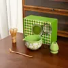 Juego de Té Matcha de 7 Piezas Tazón Matcha a Cuadros con Pico Flor de Cerezo Batidor de Té Estilo Ins Europeo y Americano 100 Piezas