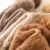 Cachemira Otoño e Invierno 2025 Nuevo Sombrero de Punto Casual de Moda Grueso Cálido de Color Sólido Elegante con Bola de Pelo Retorcida para Mujer