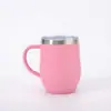Taza de huevo de cáscara de huevo de 12 oz para el hogar con asa, taza de huevo portátil recta de acero inoxidable 304, taza aislada para coche y oficina