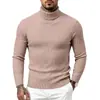 Ropa de Hombre Transfronteriza Comercio Exterior Suéter de Cuello Alto Hombre Otoño Invierno Cuello Alto Comercio Exterior Casual Moda Simple Punto Trenzado Capa Base Tejidos
