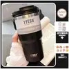 Taza de café de acero inoxidable, taza térmica, taza grande con popote, vaso de agua de aspecto elegante para niñas, vaso para hielo que mantiene el frío para hombres