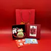 Llavero Colgante de Oro Puro 999 de Buena Suerte Decoración para Bolso Cadena Dorada para Teléfono Correa Día de la Mujer