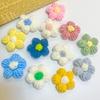 Flor de lana hecha a mano, flor tejida a mano, flor de algodón de leche tejida a mano, flor de puff de lana, accesorios de ropa, accesorios