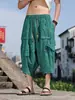 Pantalones Cortos de Verano para Hombre con Pliegues Irregulares, Delgados, Talla 8XL, Cálidos, Tallas Grandes, Estilo Chino, Holgados, Pierna Ancha, para Uso en Exteriores