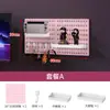 Tablero perforado rosa para niñas, no requiere taladro, se puede montar en la pared, ensamblaje DIY para paredes de dormitorio, escritorio, estante de exhibición de juguetes y figuras de moda
