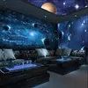 Papel tapiz de espacio cielo estrellado para box de KTV, universo 3D, pared de fondo sin costuras para bar, mural de cielo estrellado para techo