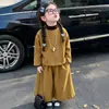 Conjunto de Otoño para Niña 2026 Nuevo Estilo Coreano Pantalones de Lana Anchos para Niños Pequeños Conjunto de Dos Piezas de Moda para Niños