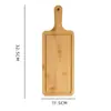 Tábua de Corte de Bambu para Pizza de Cozinha Decoração de Comida Ocidental Bandeja de Madeira Maciça Tábua Quadrada Simples de Madeira para Pizza com Alça