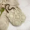 Bolsa de Crochet Tejida Artesanal Artística de Verano para Mujer, Gran Capacidad, Bolso de Hombro de Moda con Diseños Huecos para el Trabajo, Bolso de Hombro Versátil para el Día a Día
