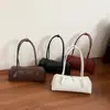 Bolsa de Ombro Estilo Francês, Bolsa Baguete Longa Elegante Única, Cor Sólida Versátil Tendência para Mulheres