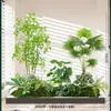 Combinação Paisagística de Plantas Artificiais Verdes Estilo Tropical com Vasos para Escadas Internas e Varandas, Plantas Verdes Grandes para Decoração de Casa, Sem Manutenção