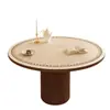 Jogo Americano Redondo Estilo Francês, À Prova d'Água e de Óleo, Toalha de Mesa Sem Lavagem, Sensação de Luxo Leve e de Alta Qualidade, Protetor de Mesa para Mesa Redonda Pequena de Centro