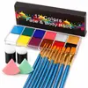 Pigmentos de Pintura Corporal de 12 Colores Transfronterizos Halloween Pascua Ventilador Pintura al Óleo Pigmentos para Pintura Corporal y Facial
