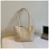 Bolsa de Mano Vintage Calada para Mujer 2026 Nueva Tendencia Bolso de Hombro Coreano de Nicho Bolso Tote Simple de Gran Capacidad
