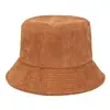 Chapéu de Balde de Veludo Cotelê Outono/Inverno para Mulheres, Moderno e Versátil